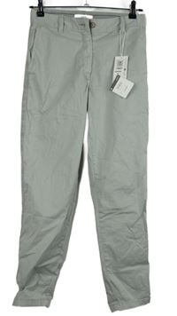 Nové - Dámske sivé chino plátenné nohavice M&S