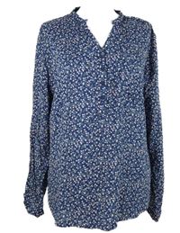 Dámská tmavomodrá kytičkovaná halenka Peckott