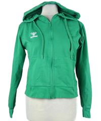 Dámská zelená propínací mikina s kapucí Hummel 