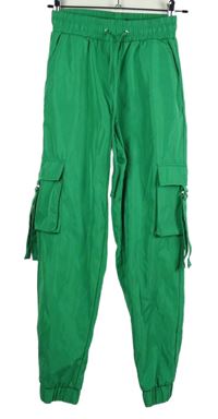 Dámské zelené cargo šusťákové kalhoty s kapsami FB Sister 