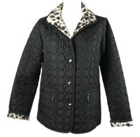 Dámská černá/vzorovaná šusťáková lehce zateplená bunda Clarina 