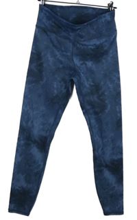 Dámské tmavomodré batikované sportovní funkční legíny 