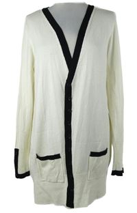 Dámsky smetanovo-čierny pruhovaný prepínaci sveter F&F