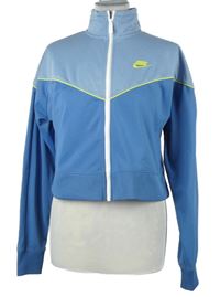 Dámska modro-svetlomodrá prepínaci športová crop mikina Nike
