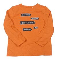 Oranžové tričko s nápisom Topolino