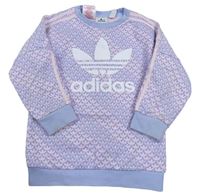 Modro-růžová vzorovaná mikina s logem Adidas