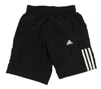 Černé šusťákové kraťasy s logem Adidas