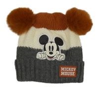 Rezavo-bílo-šedá čepice s Mickey Mousem Disney