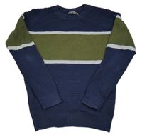 Tmavomodro-khaki sveter Matalan