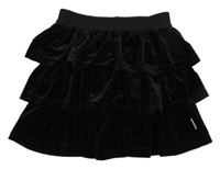 Čierna zamatová volániková sukňa