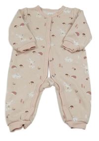 Světlerůžová tepláková kombinéza s obrázky C&A