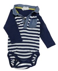 Tmavomodro-biele pruhované body H&M