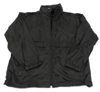 Čierna šušťáková bunda s ukrývací kapucňou