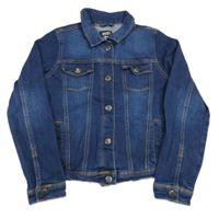 Modrá rifľová bunda