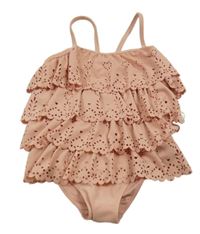 Světlerůžové volánkové plavky Next