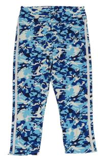 Modro-biele vzorované capri legíny