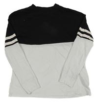 Čierno-biele tričko H&M