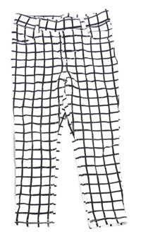 Bielo-čierne kockované tregíny H&M