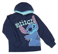 Tmavomodrá mikina so Stitchem a kapucňou Disney