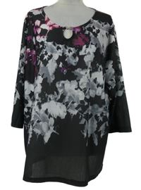 Dámska antracitová tunika so vzorom a sponou