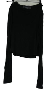 Dámské černé žebrované vrstvené crop triko Primark