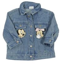 Modrá rifľová bunda s Minnie Disney