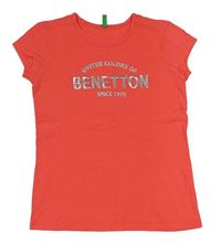 Jahodové tričko s logom Benetton