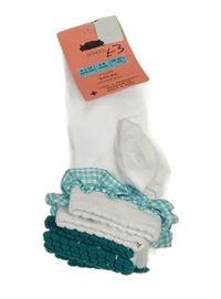 5x bílo-zelené ponožky s volánky M&S