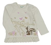 Biele tričko s Bambim zn. Disney