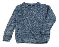 Tmavomodro-biely melírovaný sveter M&S