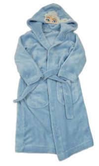 Svetlomodrý chlpatý župan s kapucí - Ledové království Disney