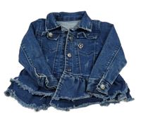 Tmavomodrá riflová bunda s broží 