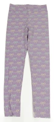 Lila legíny s mašľami