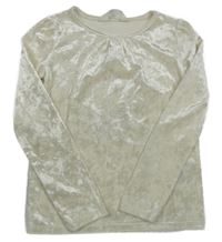 Smotanové zamatové tričko H&M