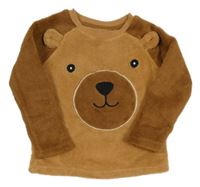 Hnedo-karamelová chlpatá mikina s medvedíkom Primark