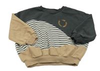 Tmavošedo-pruhovano-béžová mikina George