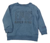 Modrošedá mikina s nápisom George