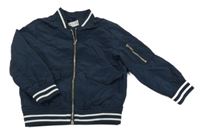 Tmavomodrá šušťáková jarná bunda H&M