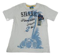 Bílé tričko s nápisem a palmou Topolino