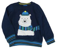 Tmavomodrá mikina s ledním medvěďom Pocopiano