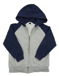 Tmavomodro-sivá prepínaci mikina s kapucňou H&M