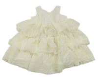 Smetanovo-zlaté třpytivé tylové vrstvené šaty H&M