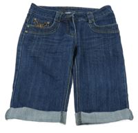 Tmavomodré rifľové kraťasy s kamínky na kapsách Hot&spicy