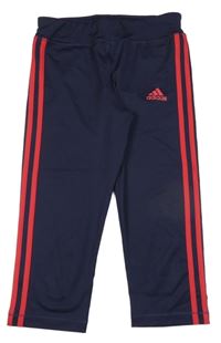 Tmavomodro-červené capri funkční sportovní legíny Adidas
