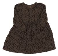 Čokoládové vzorované bavlnené šaty H&M