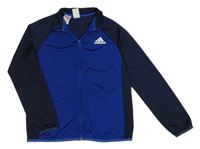 Safírovo-tmavomodrá propínací sportovní mikina Adidas
