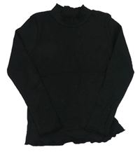 Čierne rebrované tričko Primark