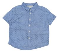 Modrá košile riflového vzhledu s bodkami H&M