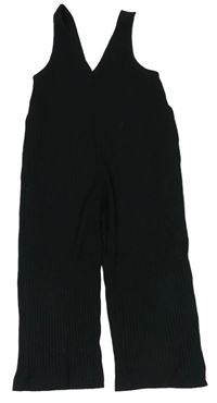 Čierny rebrovaný nohavicový overal Uniglo