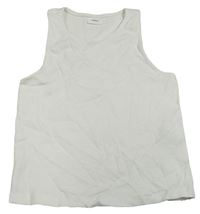 Biely rebrovaný crop top S. Oliver